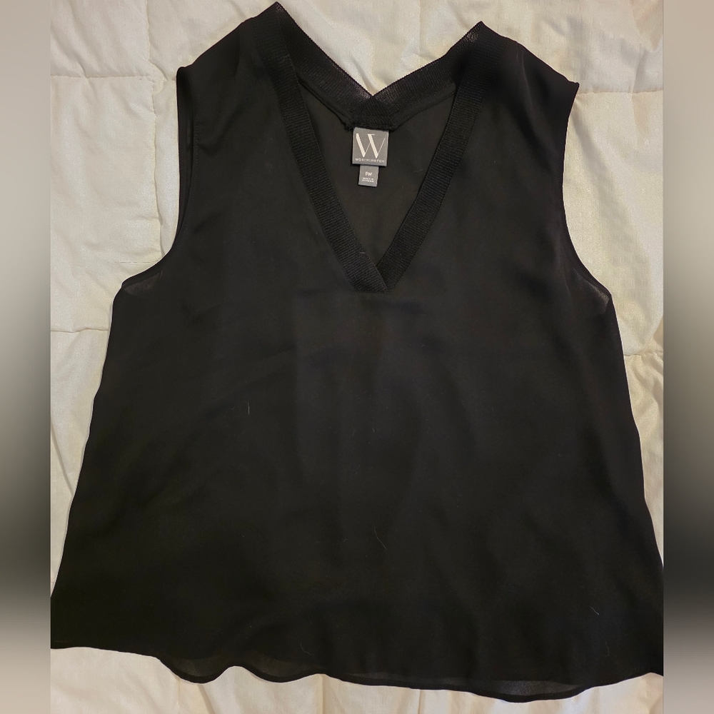 Elegant Black Semi-Sheer Sleeveless Top